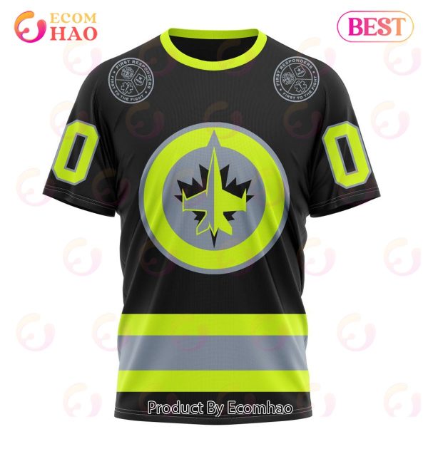 NHL Winnipeg Jets Specialized Unisex Kits With FireFighter Uniforms Color 3D Hoodie