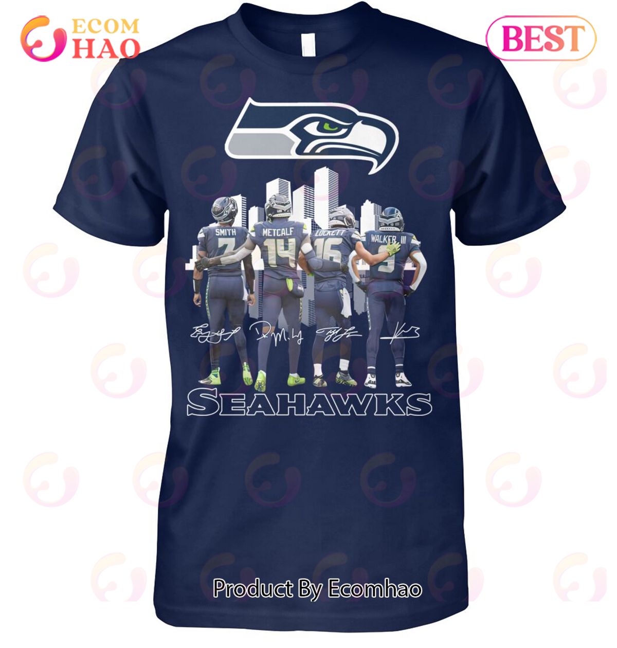 Seattle Seahawks Back Signature Unisex T-Shirt