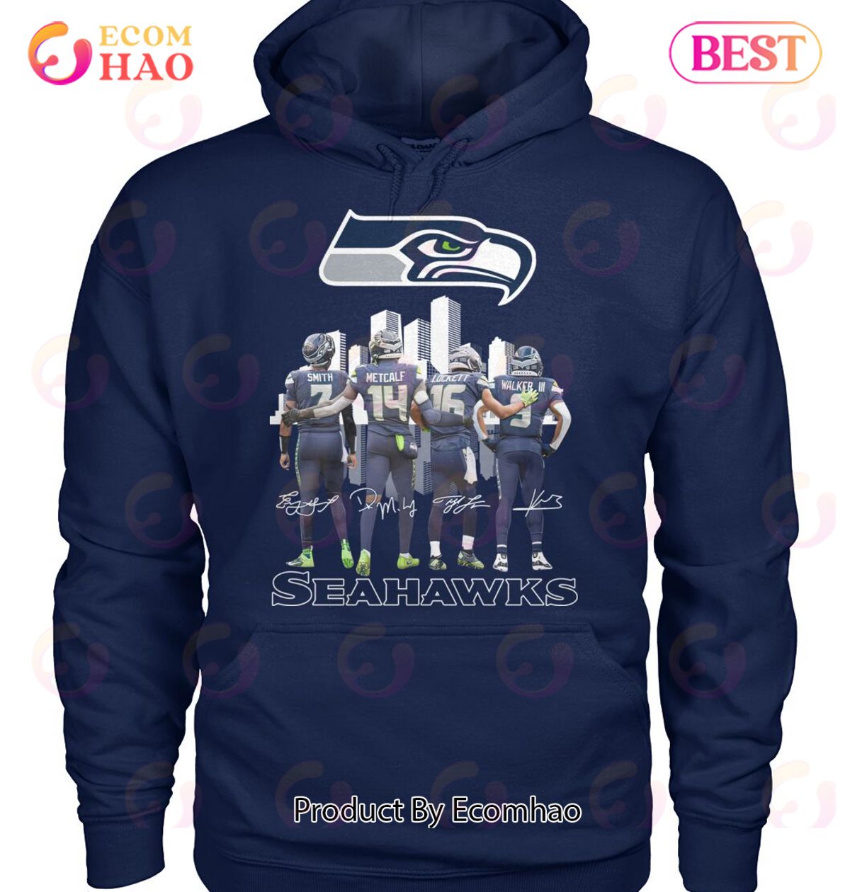 Seattle Seahawks Back Signature Unisex T-Shirt