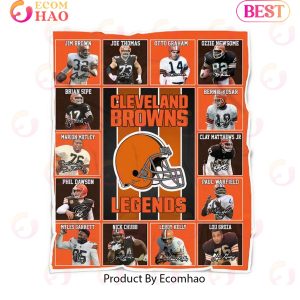 NFL Cleveland Browns Legends Quilt, Fleece Blanket, Sherpa Fleece Blanket