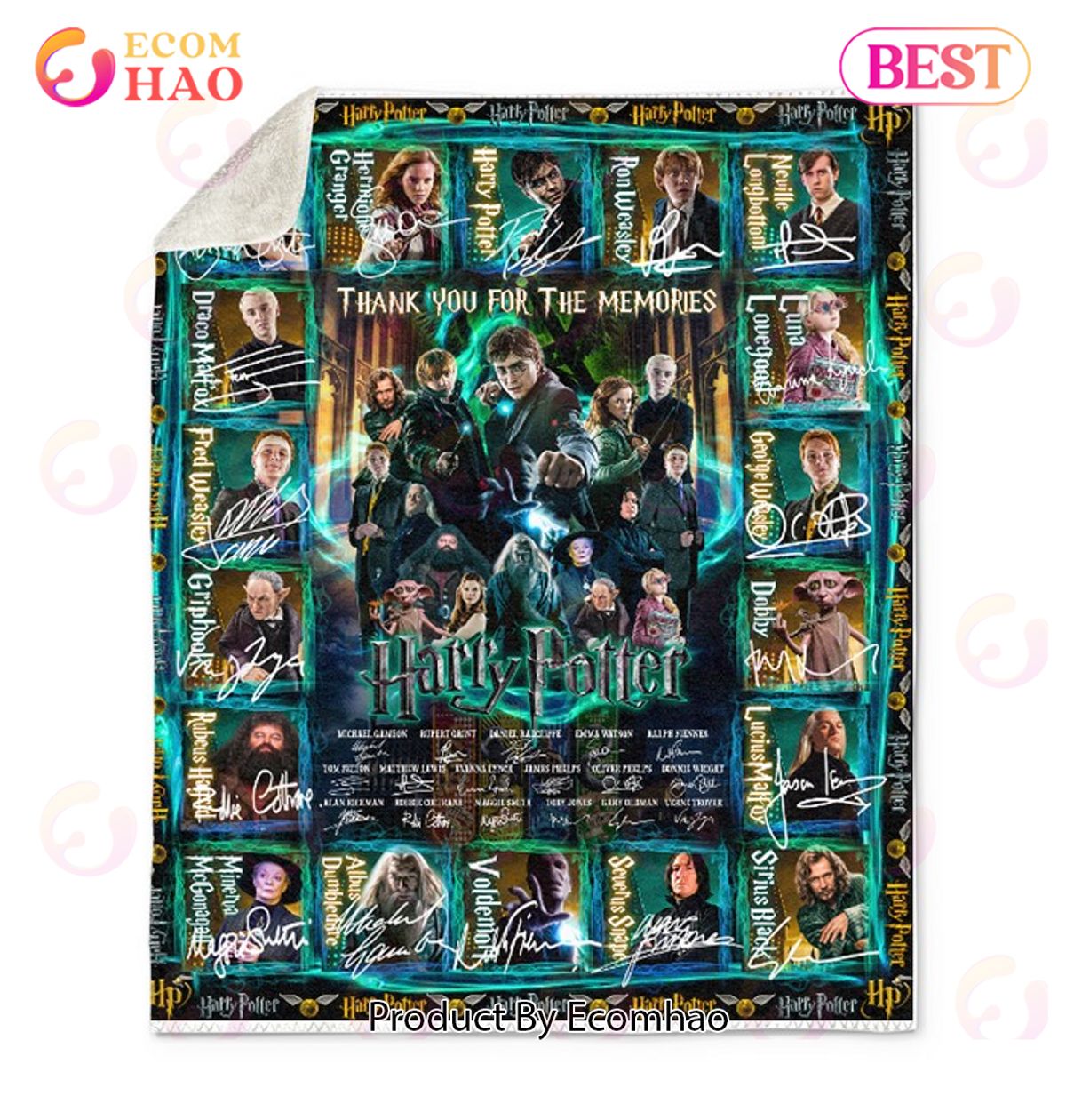 Harry Potter Thank You For The Memories Quilt, Fleece Blanket, Sherpa Fleece Blanket