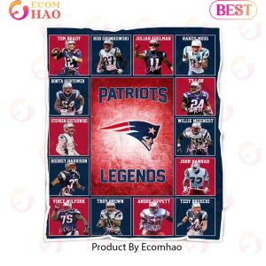 NFL New England Patriots Legends Quilt, Fleece Blanket, Sherpa Fleece Blanket
