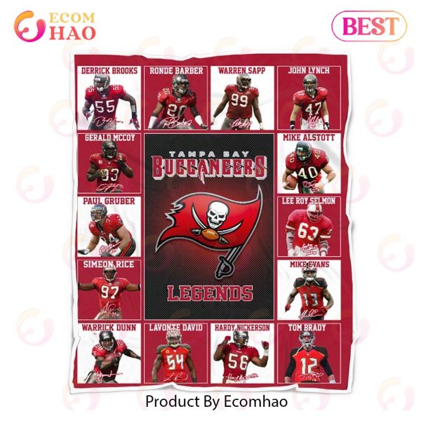 NFL Tampa Bay Buccaneers Legends Quilt, Fleece Blanket, Sherpa Fleece Blanket