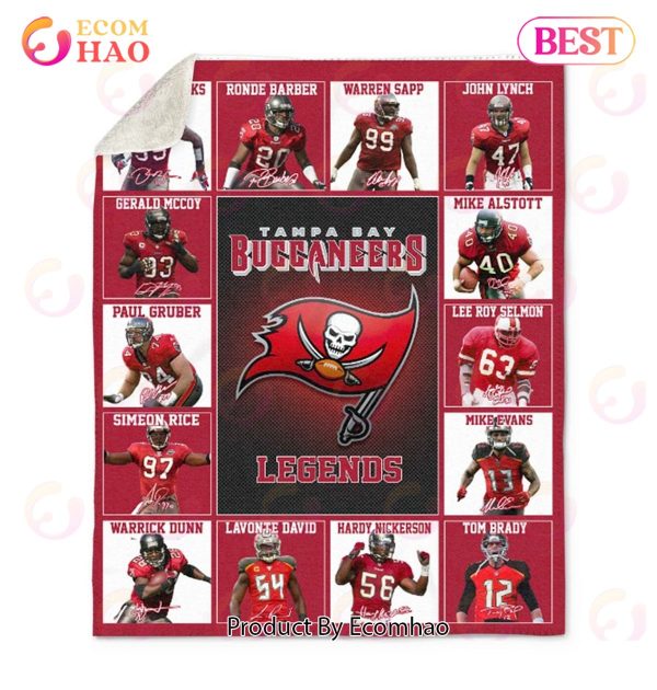 NFL Tampa Bay Buccaneers Legends Quilt, Fleece Blanket, Sherpa Fleece Blanket