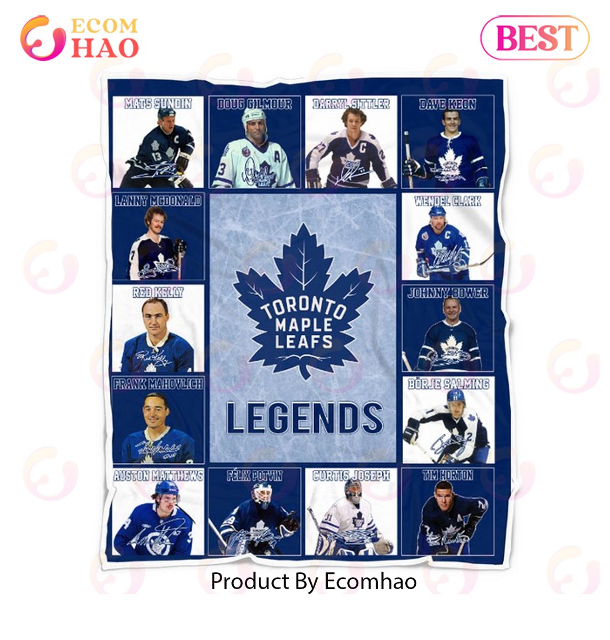 NHL Toronto Maple Leafs Legends Quilt, Fleece Blanket, Sherpa Fleece Blanket