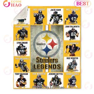 NFL Pittsburgh Steelers  Legends Quilt, Fleece Blanket, Sherpa Fleece Blanket
