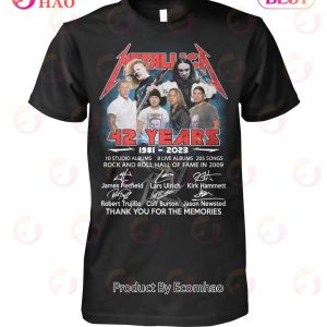 42 Years Of 1981 – 2023 Metallica Thank You For The Memories T-Shirt