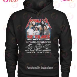 42 Years Of 1981 – 2023 Metallica Thank You For The Memories T-Shirt