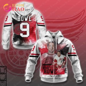 3D Hoodie Gordie Howe 9 Detroit Red Wings