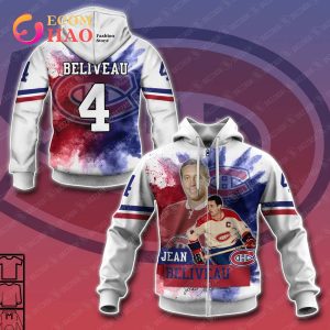 3D Hoodie Jean Beliveau 4 Montreal Canadiens