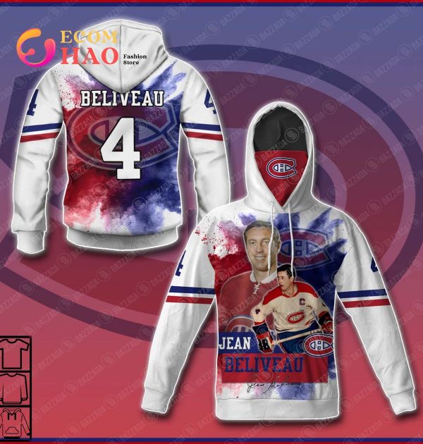 3D Hoodie Jean Beliveau 4 Montreal Canadiens