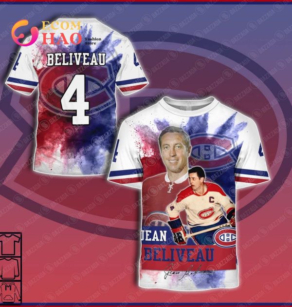 3D Hoodie Jean Beliveau 4 Montreal Canadiens