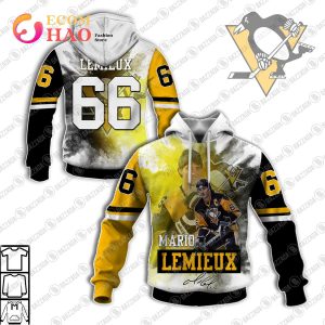 3D Hoodie Mario Lemieux 66 Pittsburgh Penguins