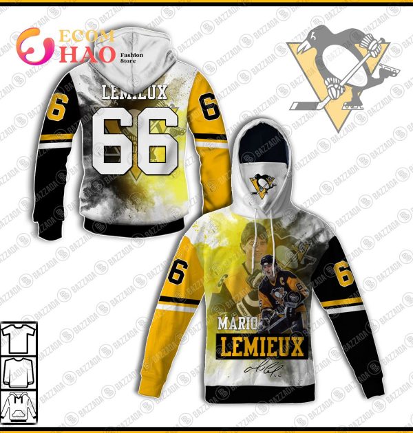 3D Hoodie Mario Lemieux 66 Pittsburgh Penguins