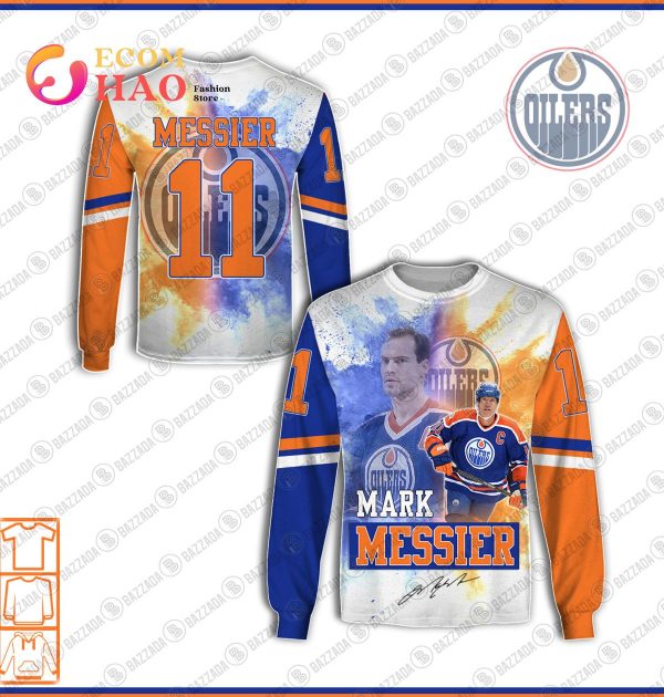 3D Hoodie Mark Messier 11 Edmonton Oilers