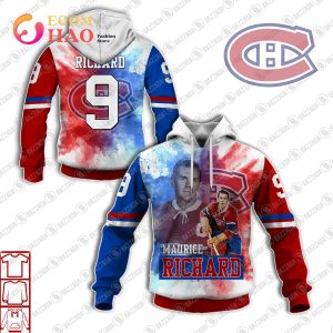 3D Hoodie Maurice Richard 9 Montreal Canadiens