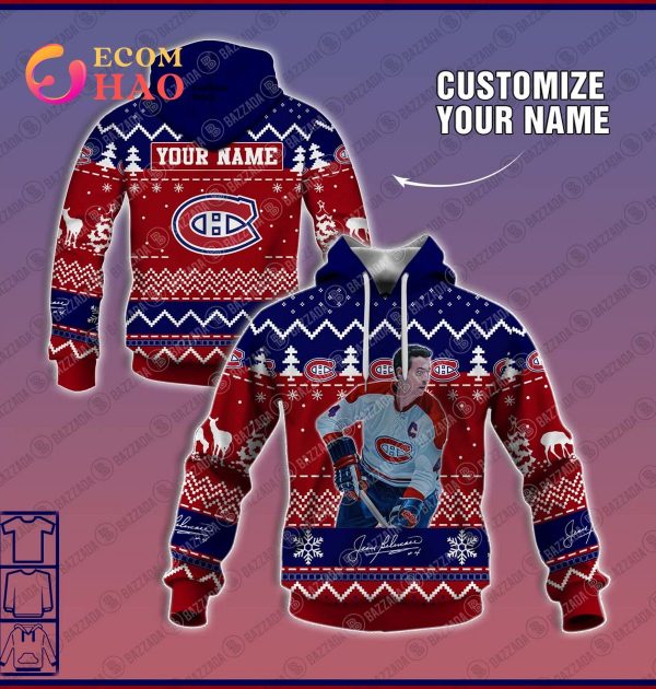Personalize Name 3D Hoodie Jean Beliveau Montreal Canadiens