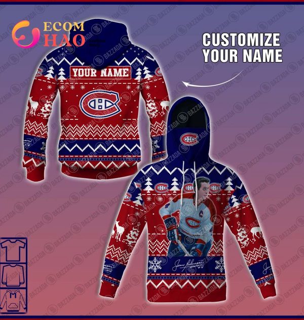 Personalize Name 3D Hoodie Jean Beliveau Montreal Canadiens