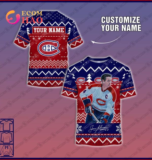 Personalize Name 3D Hoodie Jean Beliveau Montreal Canadiens