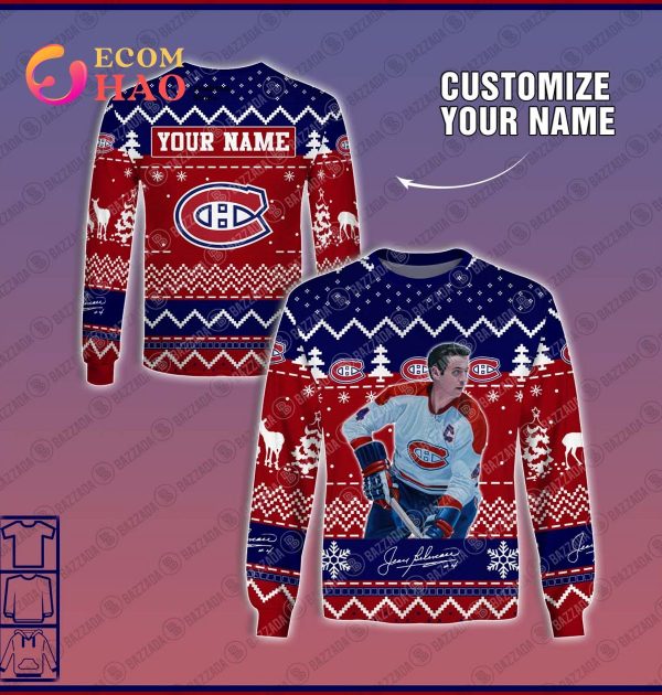 Personalize Name 3D Hoodie Jean Beliveau Montreal Canadiens