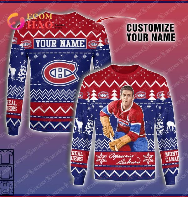 Personalize Name 3D Hoodie Maurice Richard Montreal Canadiens