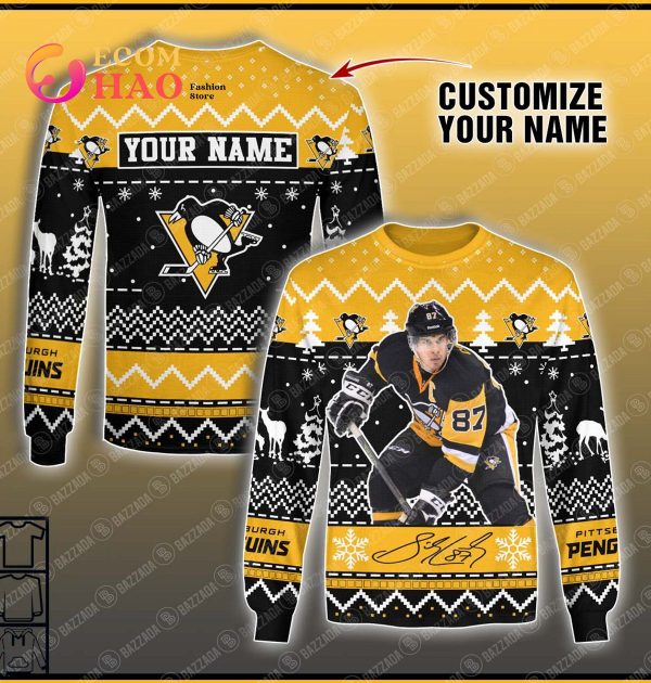 Personalize Name 3D Hoodie Sidney Crosby Pittsburgh Penguins
