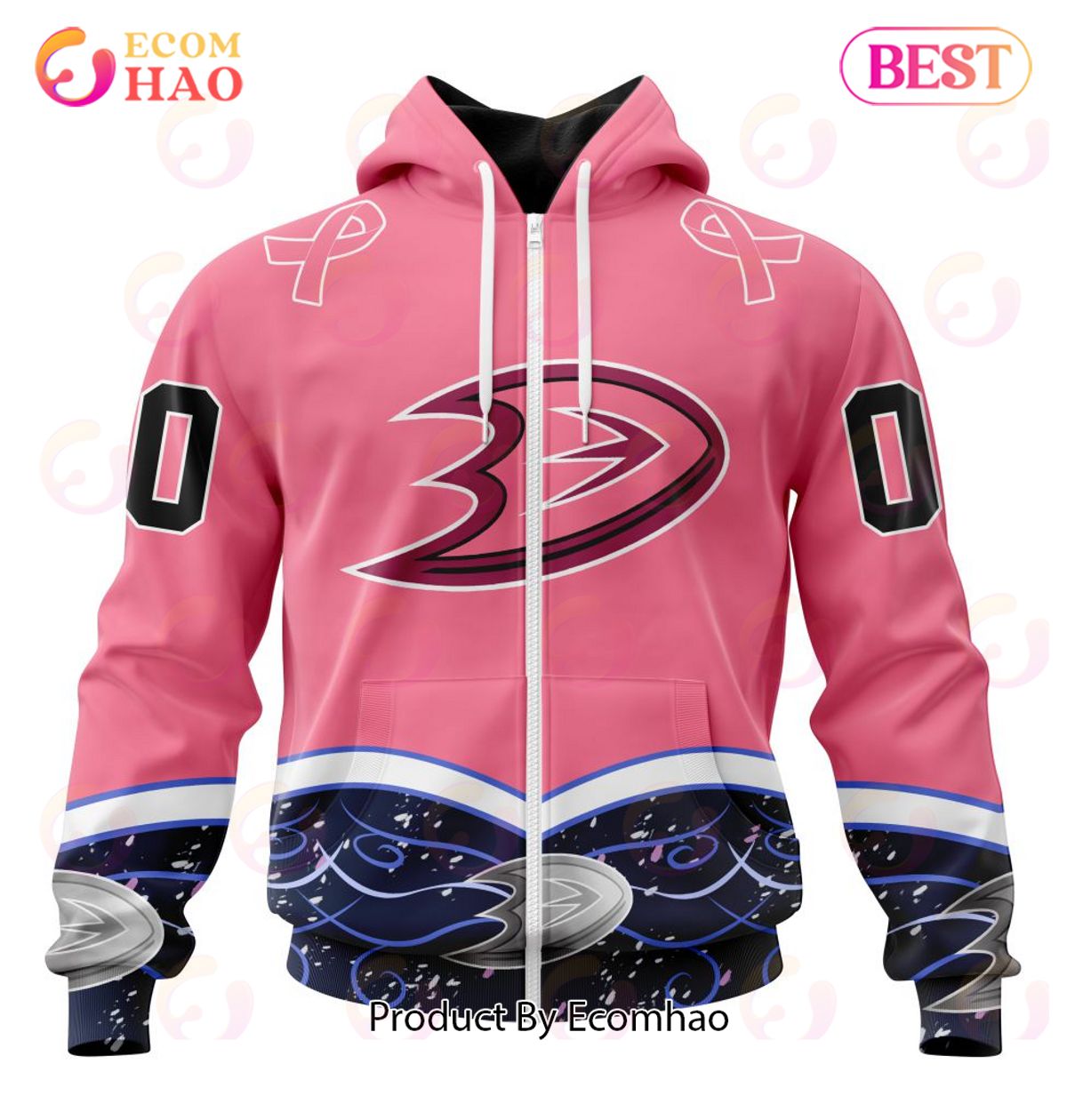 NHL Anaheim Ducks Specialized Unisex For Hockey Fights Cancer 3D Hoodie