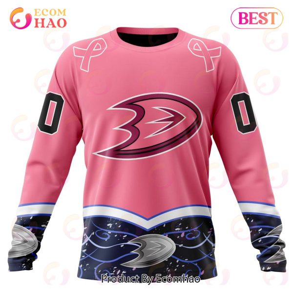 NHL Anaheim Ducks Specialized Unisex For Hockey Fights Cancer 3D Hoodie