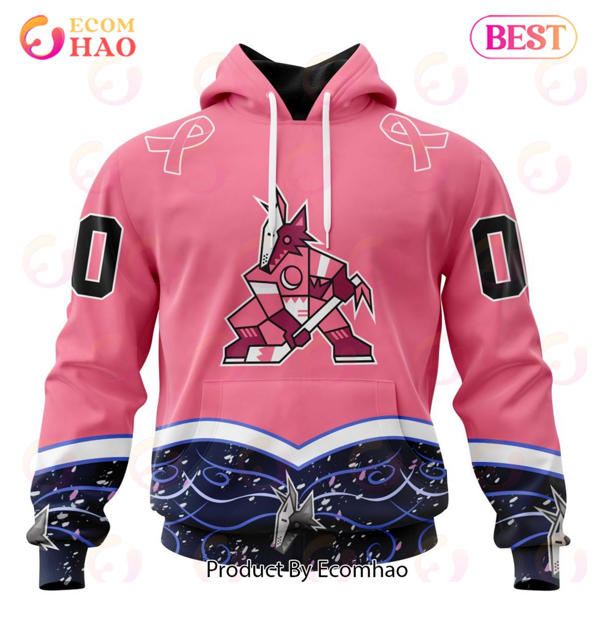 NHL Arizona Coyotes Specialized Unisex For Hockey Fights Cancer 3D Hoodie