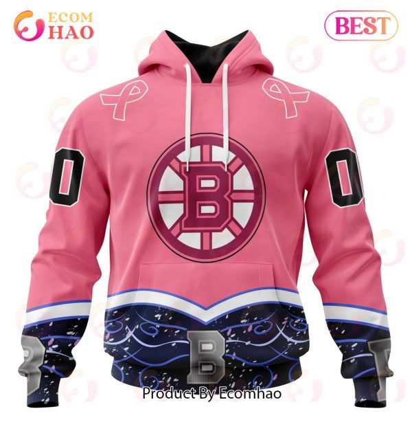 NHL Boston Bruins Specialized Unisex For Hockey Fights Cancer 3D Hoodie