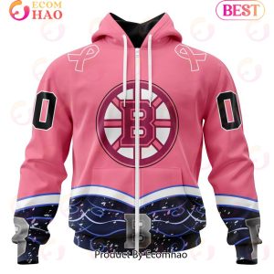 NHL Boston Bruins Specialized Unisex For Hockey Fights Cancer 3D Hoodie