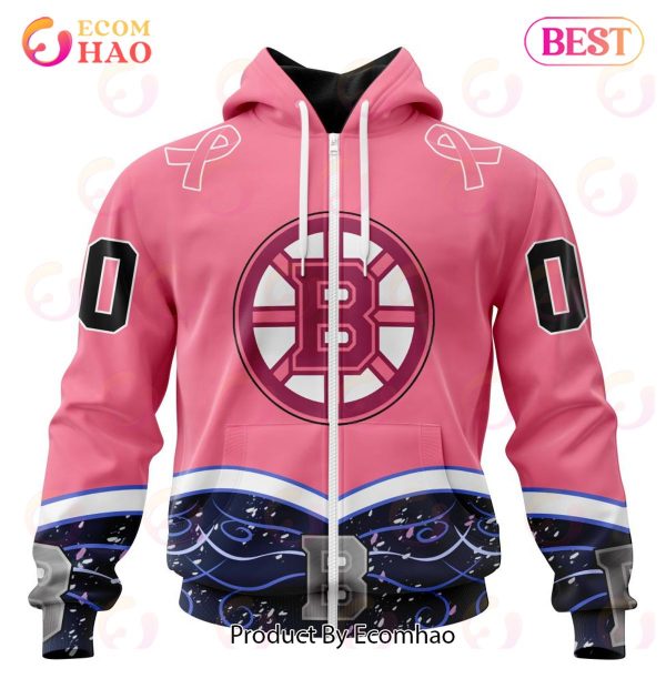 NHL Boston Bruins Specialized Unisex For Hockey Fights Cancer 3D Hoodie