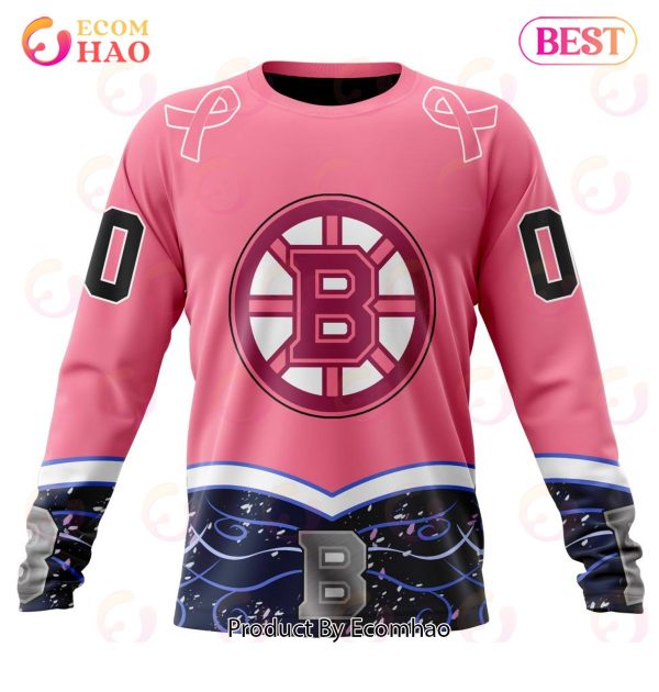 NHL Boston Bruins Specialized Unisex For Hockey Fights Cancer 3D Hoodie