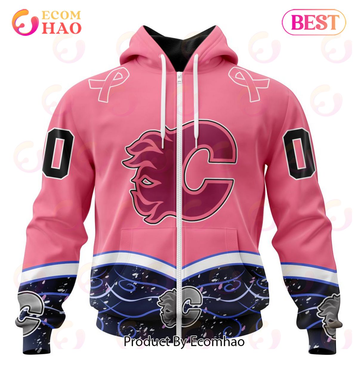 NHL Calgary Flames Specialized Unisex For Hockey Fights Cancer 3D Hoodie