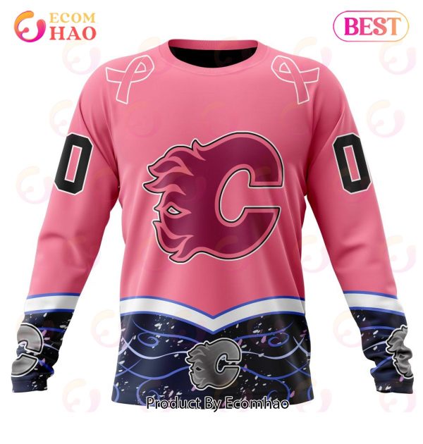 NHL Calgary Flames Specialized Unisex For Hockey Fights Cancer 3D Hoodie