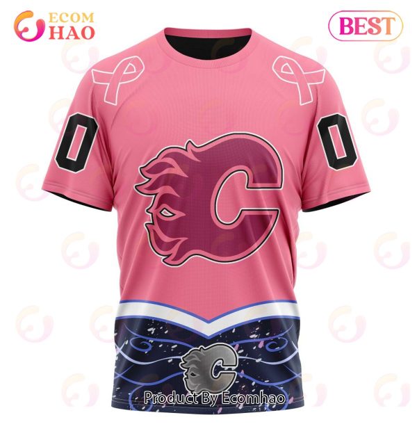 NHL Calgary Flames Specialized Unisex For Hockey Fights Cancer 3D Hoodie