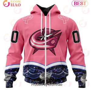 NHL Columbus Blue Jackets Specialized Unisex For Hockey Fights Cancer 3D Hoodie
