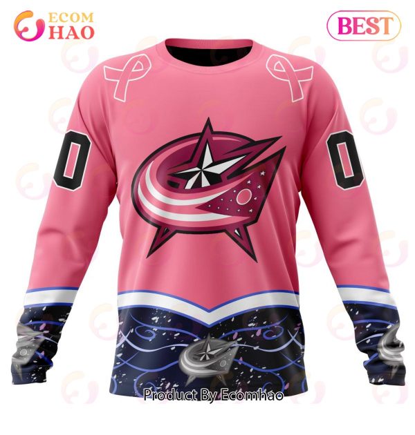 NHL Columbus Blue Jackets Specialized Unisex For Hockey Fights Cancer 3D Hoodie