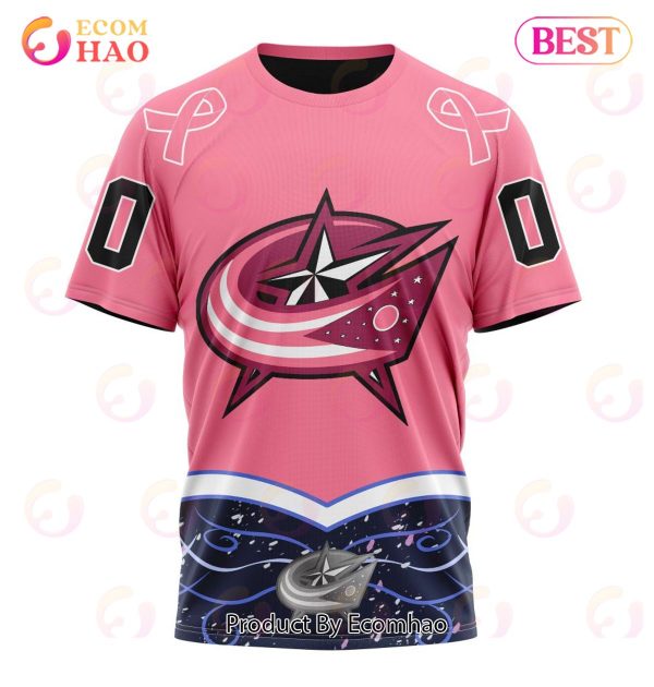 NHL Columbus Blue Jackets Specialized Unisex For Hockey Fights Cancer 3D Hoodie