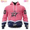 NHL Columbus Blue Jackets Specialized Unisex For Hockey Fights Cancer 3D Hoodie