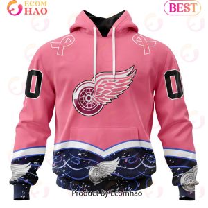 NHL Detroit Red Wings Specialized Unisex For Hockey Fights Cancer 3D Hoodie