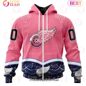 NHL Detroit Red Wings Specialized Unisex For Hockey Fights Cancer 3D Hoodie