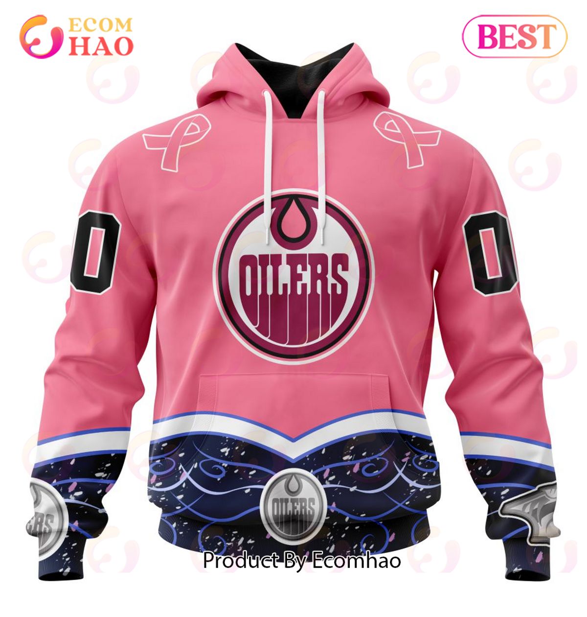 NHL Edmonton Oilers Specialized Unisex For Hockey Fights Cancer 3D Hoodie