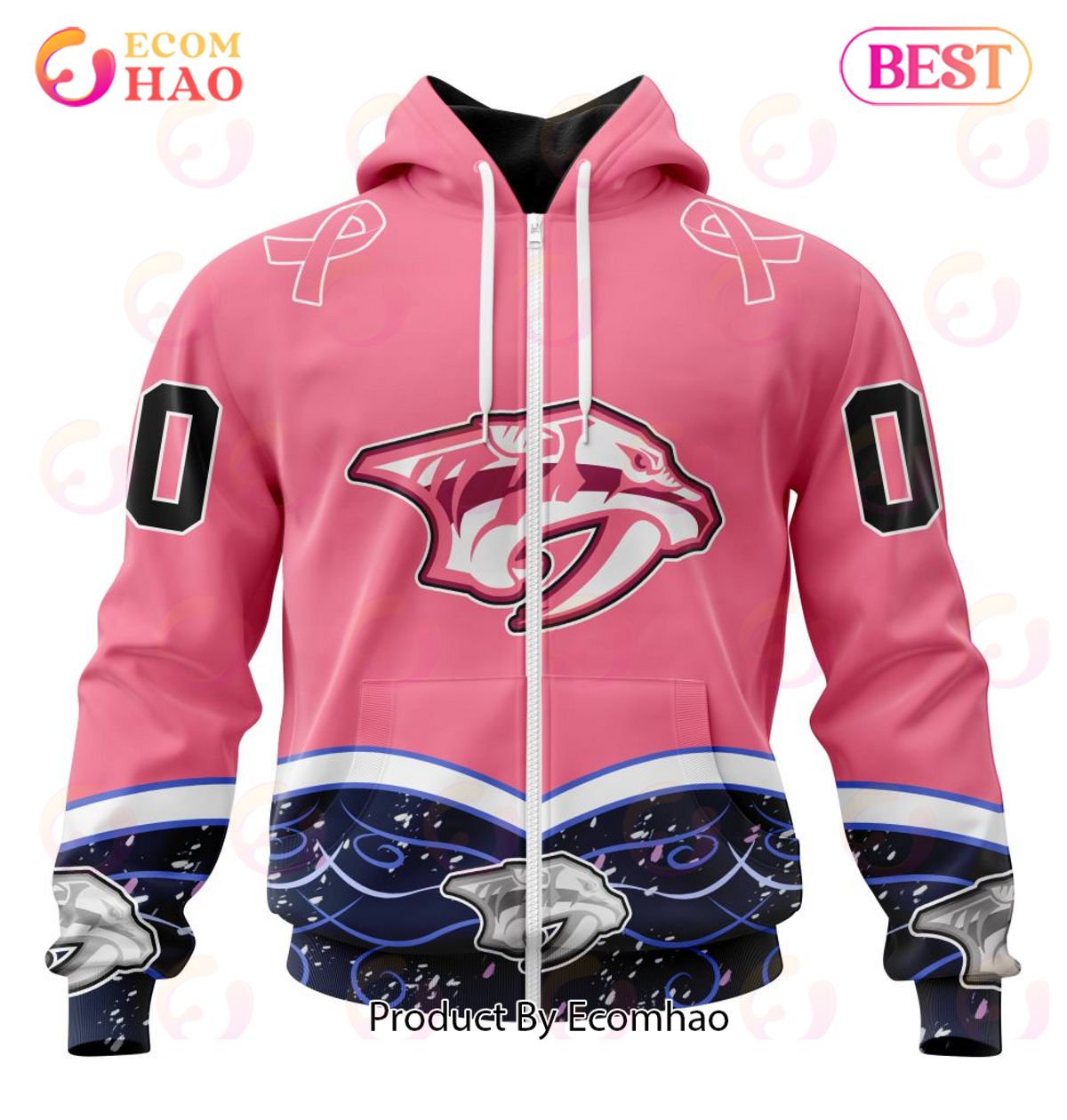 NHL Nashville Predators Specialized Unisex For Hockey Fights Cancer 3D Hoodie