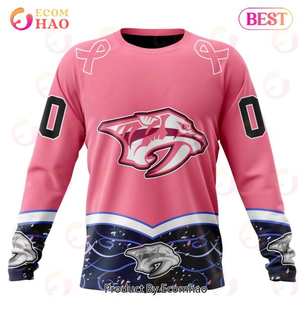 NHL Nashville Predators Specialized Unisex For Hockey Fights Cancer 3D Hoodie