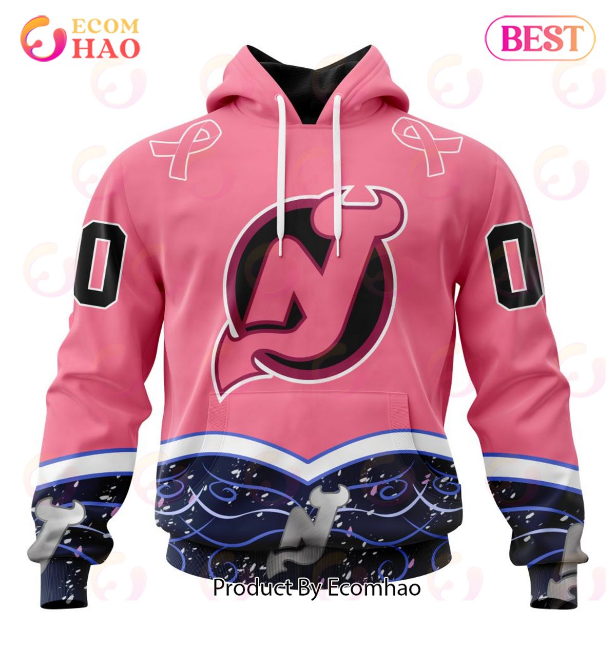 NHL New Jersey Devils Specialized Unisex For Hockey Fights Cancer 3D Hoodie