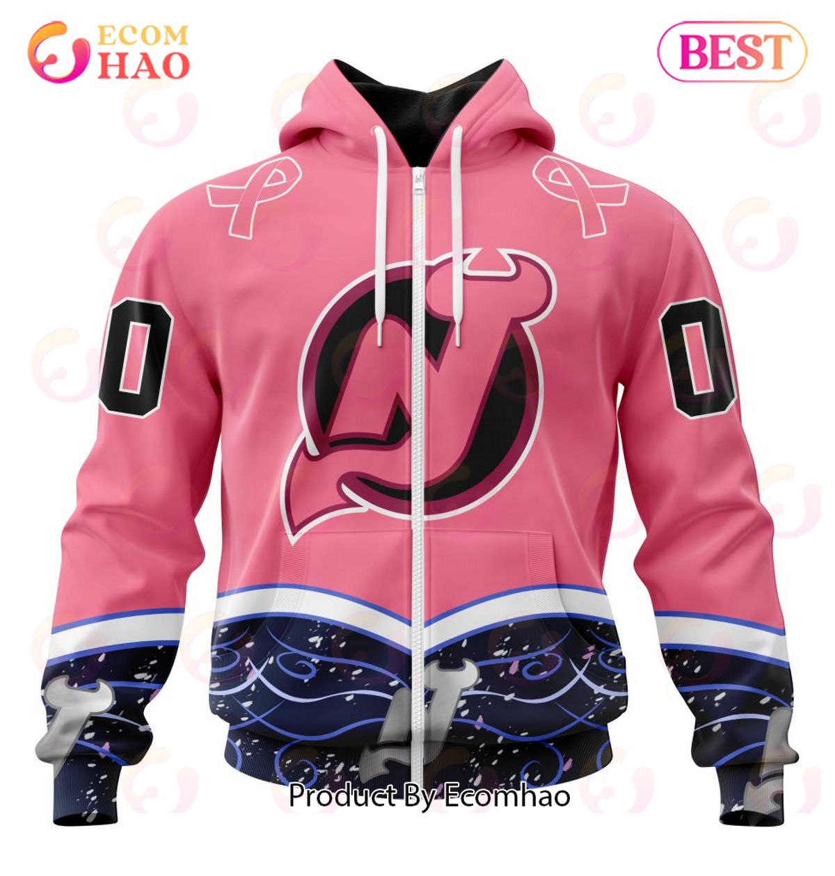 NHL New Jersey Devils Specialized Unisex For Hockey Fights Cancer 3D Hoodie