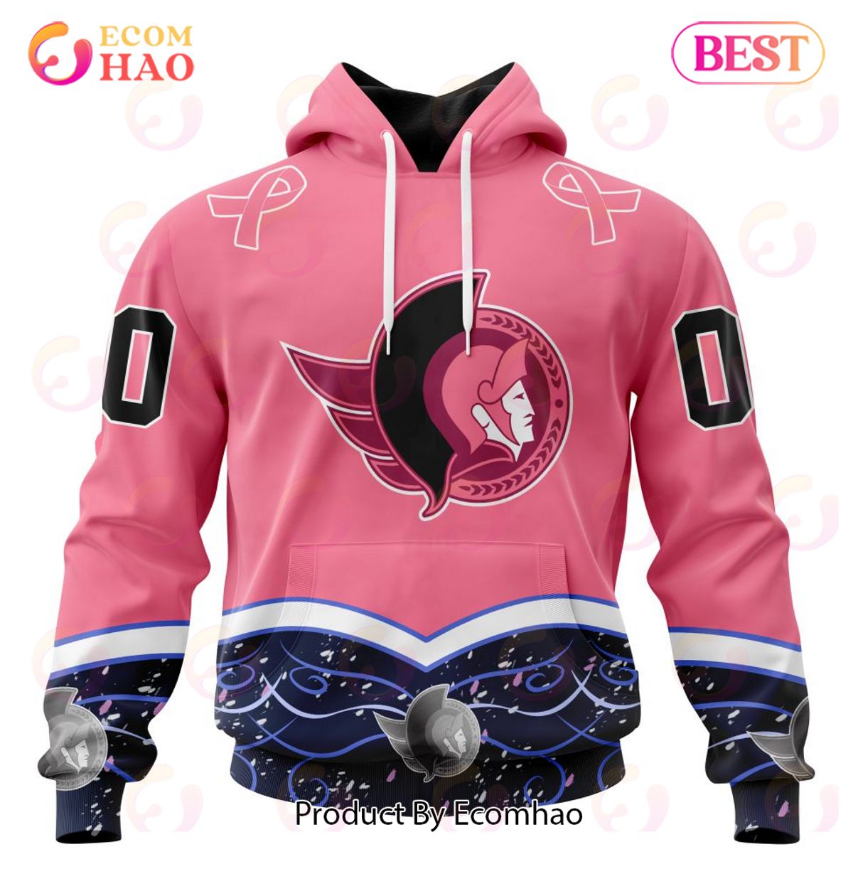 NHL Ottawa Senators Specialized Unisex For Hockey Fights Cancer 3D Hoodie