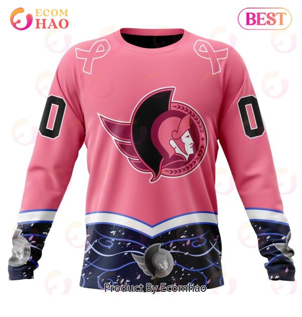 NHL Ottawa Senators Specialized Unisex For Hockey Fights Cancer 3D Hoodie