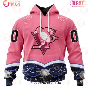NHL Pittsburgh Penguins Specialized Unisex For Hockey Fights Cancer 3D Hoodie